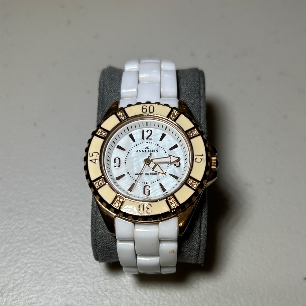 Anne Klein Gold and White Timepiece